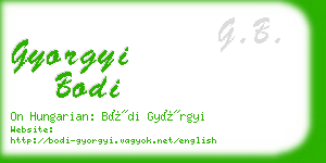 gyorgyi bodi business card